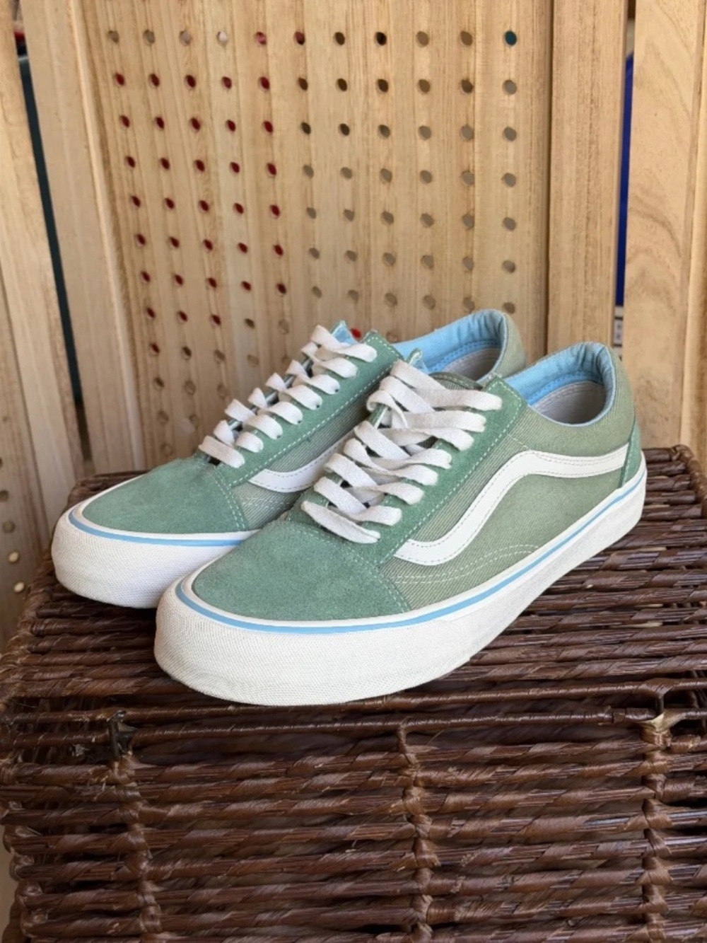 Vans VR3 Old Skool Seafoam Green Suede Sneakers Womens 10.5 Mens 9